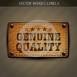 Genuine style leather label design