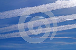 Geo engineering through airplane chemtrails. photo