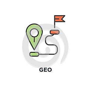 geo icon. gps location tag or pointer concept symbol design, proximity, global network connection, location, navigation way or