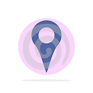 Geo location, Location, Map, Pin Abstract Circle Background Flat color Icon