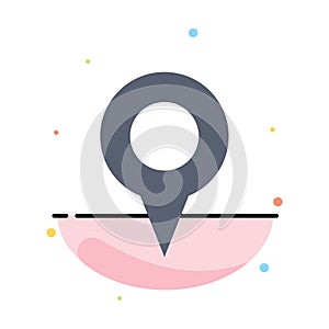 Geo location, Location, Map, Pin Abstract Flat Color Icon Template