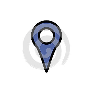 Geo location, Location, Map, Pin  Flat Color Icon. Vector icon banner Template