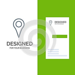 Geo location, Location, Map, Pin Grey Logo Design and Business Card Template