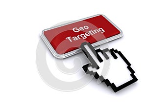 geo targeting button on white