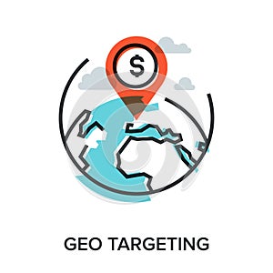 geo targeting flat line icon design concept