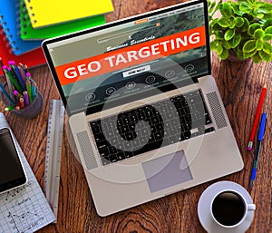 Geo Targeting. Online Working Concept