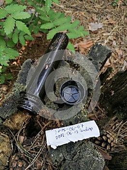 Geocaching activity treasure hunt game