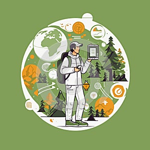 Geocaching vector flat minimalistic isolated illustration illustration