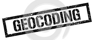 GEOCODING black grungy rectangle stamp