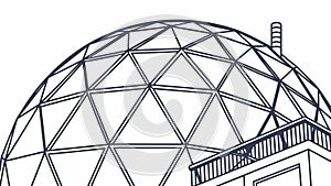 Geodesic Dome Architectural Structure, vector design Generative AI