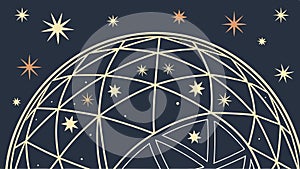 Geodesic Dome Architectural Structure, vector design Generative AI