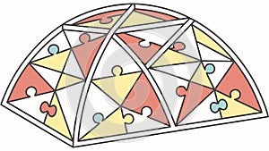 Geodesic Dome Structure Abstract Line Vector, vector design Generative AI