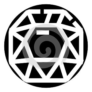 Geodesic dome structure forming abstract sphere logo