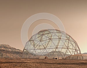 Geodesic dome structure on Mars