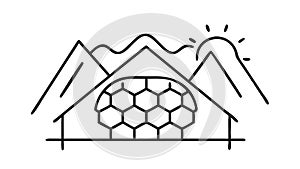 Geodesic Dome Structure Vector Outline, vector design Generative AI