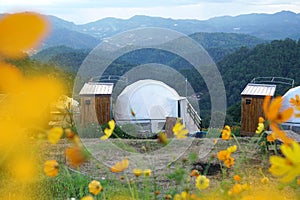 Geodesic dome Tents in Asia.