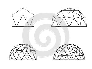 Geodesic domes vector illustration photo