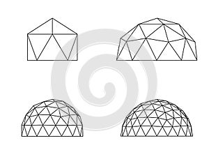Geodesic domes vector illustration