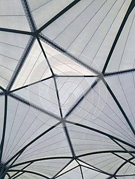 Geodesic fiberglass dome roof structure, texture and background