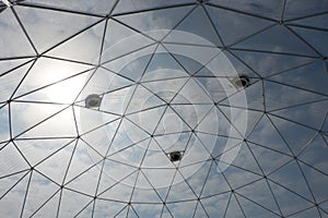 Geodesic plastic dome.