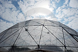 Geodesic plastic dome.