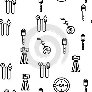 Geodesy Equipment Vector Seamless Pattern