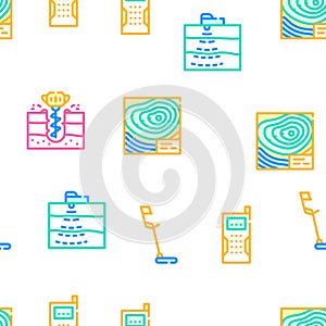 Geodesy Equipment Vector Seamless Pattern