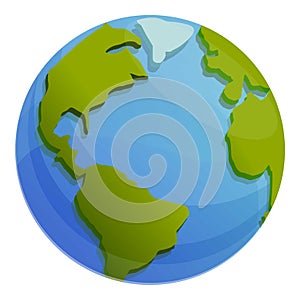 Geodesy globe icon, cartoon style