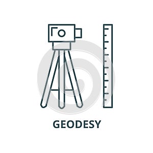 Geodesy vector line icon, linear concept, outline sign, symbol