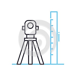 geodetic research line icon, outline symbol, vector illustration, concept sign