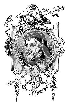 Geoffrey Chaucer vintage illustration