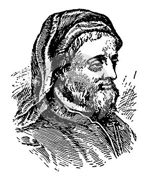 Geoffrey Chaucer vintage illustration