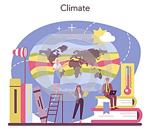 Geographer concept. Studying the lands, features, inhabitants