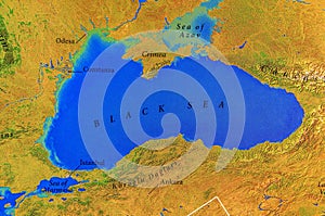 Geographic map of European Black Sea