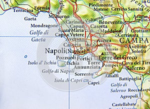 Geographic map of European country Italy with Napoli city