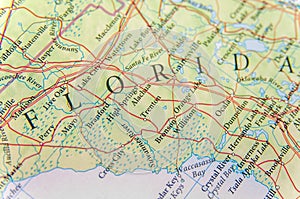 Geographic map of US state Florida close