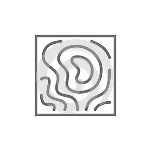Geographic topographic map grid, geolocation, GPS map location line icon.