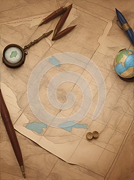 Geography Adventure, A globe, a world map