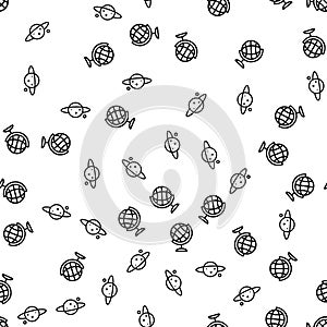 Geography And Astronomy Seamless Pattern Vector