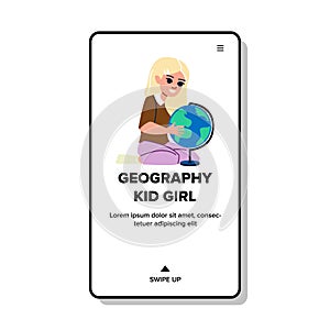 geography kid girl vector