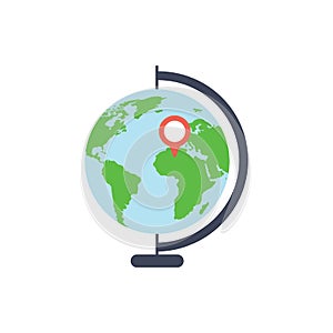 Geography school earth globe web icon. vector illustration on white background earth icon flat style
