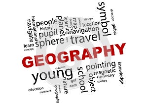 Geography word cloud illustration