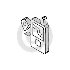 geolocated device isometric icon vector illustration