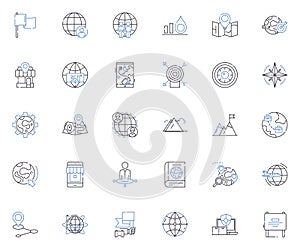 Geolocation line icons collection. Tracking, Mapping, Location, GPS, Navigation, Positioning, Geo-fencing vector and
