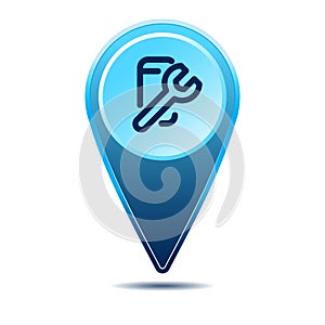 Geolocation map pin mobile repair icon