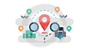 Geolocation Pin with Data, targeted mapping, vector design Generative AI