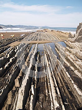 Geologic folds in Zumaias beach photo