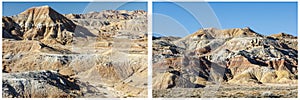 Geologic formations willwood western desert collage photo