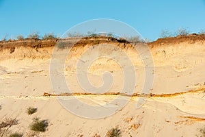 Geological cut of sands