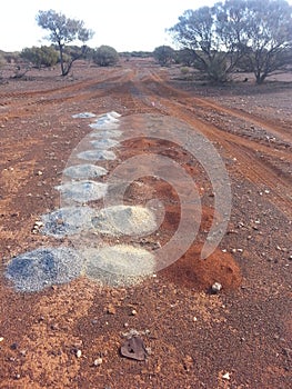 Geological drill hole mining samples in australian outback